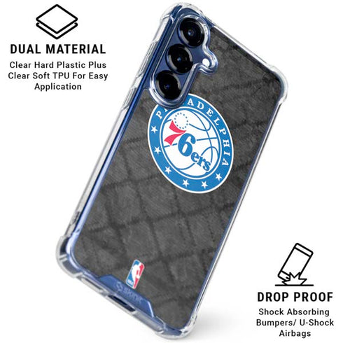 NBA Philadelphia 76ers Black Rust Galaxy S25 Clear Case